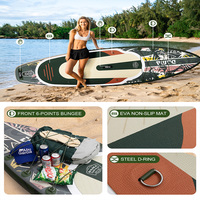 Planche de SUP gonflable DAMA Brand Factory Green Black avec pompe haute pression, kit complet pour yoga, surf et voyage