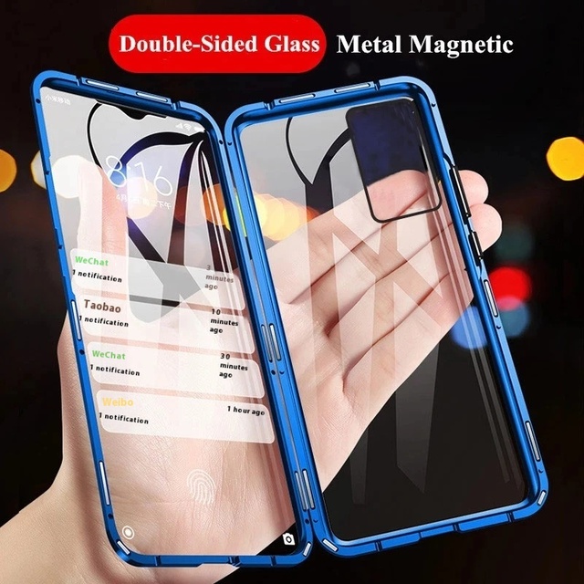 360° Full Protection Dual Sided TPU Glass Metal Magnetic Phone Case for Samsung S25 Ultra S22 S24 Ultra Plus A55 Bumper Cover