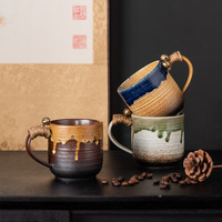 Tasse à café en céramique de Style rétro haute couleur nouveauté couvercle de forme irrégulière tasse à lait transfrontalière poterie grossière tasse à eau thé bière