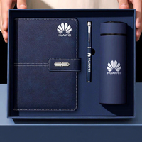 Promo Coffret Cadeau d'Affaires Luxe Bouteille et Carnet A5 Personnalisable en Cuir PU avec Stylo, Mug Isotherme et Clé USB