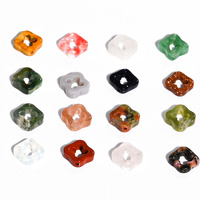 Vente en gros de pierres précieuses DIY Pendentif Collier Bracelet Accessoires Cristal naturel Agate Jade Creux Trèfle à quatre feuilles Perles