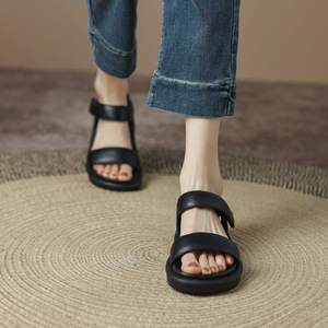 Sandalias Planas para Mujer, Estudiantes, con Correa en el Tobillo, Sandalias para Adultas, Calzado Casual de Verano para Playa, para Chicas, para el Campus, para Uso Diario - Product Image 2