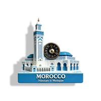 Vente en gros d'aimants de voyage personnalisés en résine 3D, souvenirs de la Mosquée de Casablanca, Bab Mansour, Chefchaouen, aimants de réfrigérateur, souvenirs du Maroc