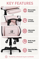 Chaise de jeu pivotante inclinable ergonomique confortable de luxe avec hauteur réglable, revêtement en tissu, design européen, structure en acier