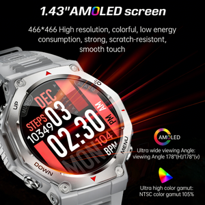 <span class=keywords><strong>Montre</strong></span> connectée élégante AMOLED avec suivi d'activité, étanche 5 ATM, longue autonomie de la batterie et design unisexe - Cadeau - Product Image 5