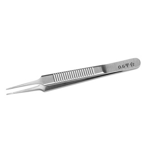 Pinzas para cejas Edison de 100-125 mm con punta curva de acero inoxidable, forma puntiaguda duradera para una depilación precisa - Product Image 1
