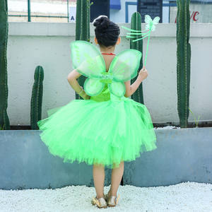 Vestidos de Fiesta Elegantes para Niñas al por Mayor, Disfraz Infantil de Hada Verde Mariposa del Bosque, Conjunto de Vestido Tutú para Niñas en Fiesta - Product Image 4