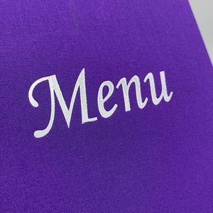 Porte-menu en cuir violet en gros avec reliure à vis, couverture de menu personnalisée pour restaurants et bars - Product Image 6