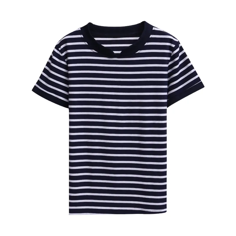 Export authentic T-shirt large size fat mm short-sleeved striped blouse woman