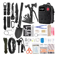 Kit de survie professionnel 142 pièces et équipement d'urgence, trousse de premiers soins pour le camping et les aventures en plein air