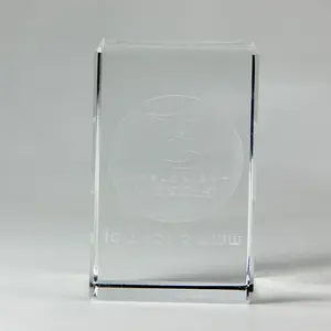 Cubo de vidro de cristal laser 3d, barato para presentes de natal