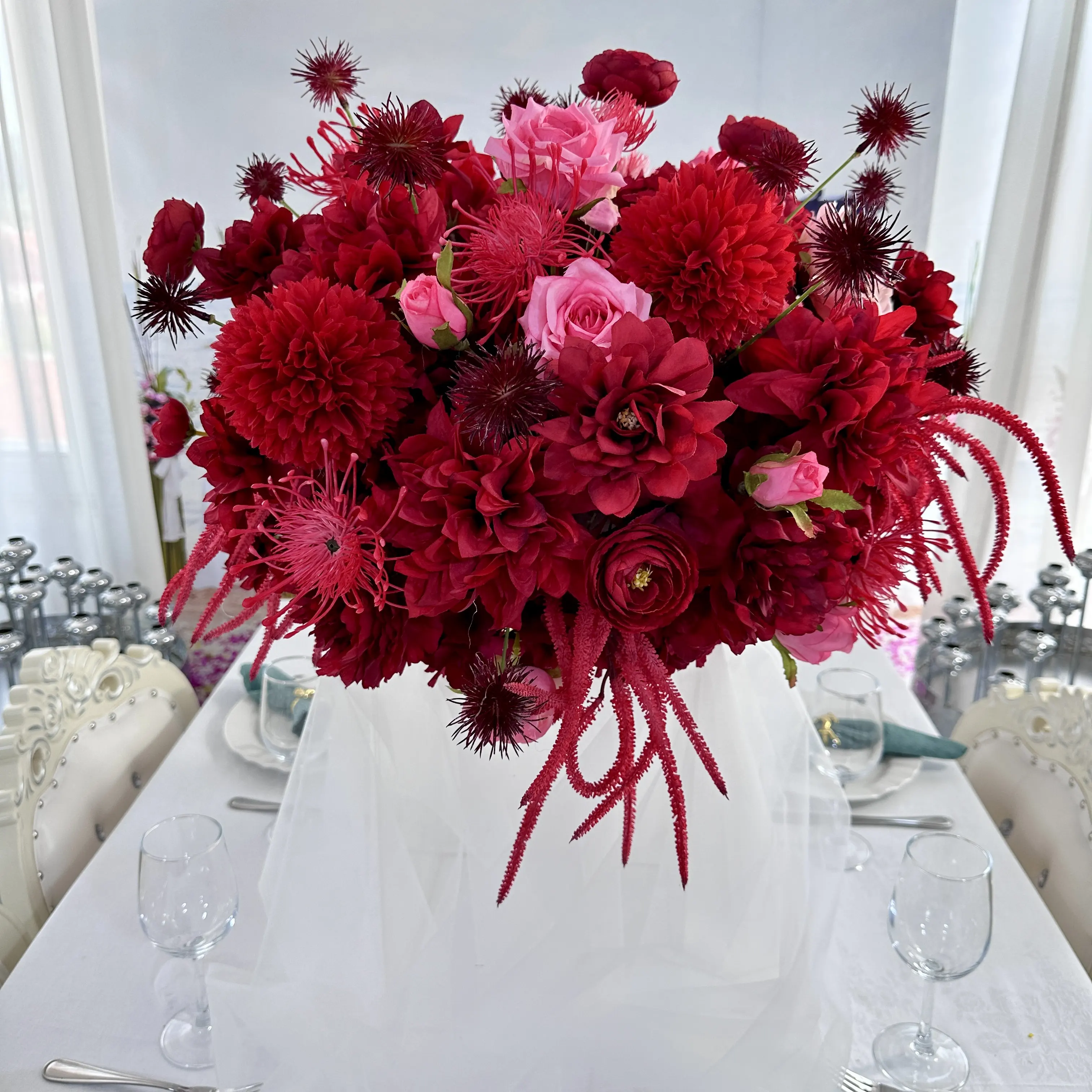 MYHQ17 centrotavola per fiori da sposa centrotavola per matrimonio serie bal red color