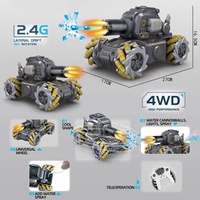 MST Toys 2,4G 9-Kanal RC Stunt-Auto Ferngesteuerter Panzer 4WD Mit Sprühfunktion Multifunktionales Schießen 360-Grad-Rotation Spielzeug für Kinder