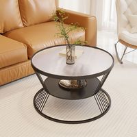 Table basse ronde en verre trempé blanc maison salon petite Table table basse minimaliste de luxe