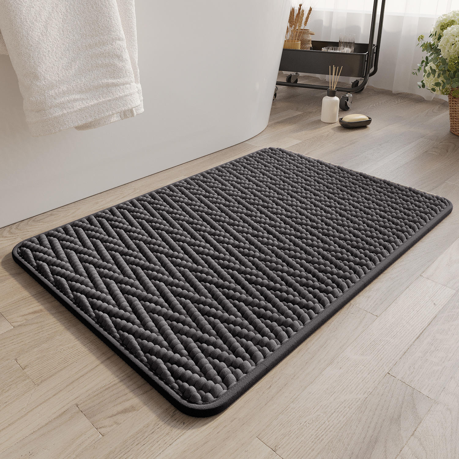 Velours de coton nuage - gris granuleux