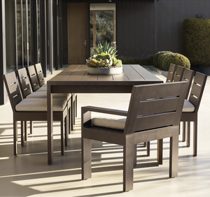 Muebles de exterior sasánida, los juegos de patio y jardín más populares, Hotel Resort, exterior, <span class=keywords><strong>Marbella</strong></span>, juego de comedor de bronce y aluminio - Product Image 1