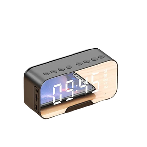 Mini specchio LED BT altoparlante Aux TF Radio FM doppio allarme digitale orologio da tavolo portatile ricaricabile USB altoparlante Wireless esterno - Product Image 1