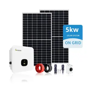 中国供应商太阳能离网5000瓦太阳能系统太阳能电池板5kw家用套件