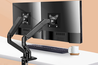 Bras d'écran double universel M22W ressort à gaz blanc support de support de moniteur d'ordinateur de bureau pour moniteur 17-30 pouces