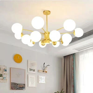 Lampadario Moderno Nordico, Lampada a Sospensione Artistica con Bolle di Vetro e <span class=keywords><strong>Faretti</strong></span> per Soggiorno e Sala da Pranzo - Product Image 5