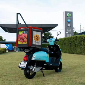 Caja de Reparto de Comida con Pantalla LED P3, 4G, GPS, Impermeable, con Pantalla de <span class=keywords><strong>3</strong></span> <span class=keywords><strong>Lados</strong></span> para Publicidad de Comida para Llevar en Motocicletas - Product Image 1