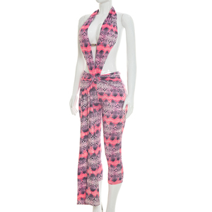 Viviblook J26JP199 Combinaison décontractée pour femme, nouvelle combinaison sexy sans manches, dos nu, à lacets, pour soirée, une pièce - Product Image 6