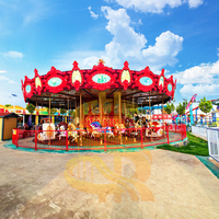 Nouvelle Conception 2025 : Carrousel Rouge pour Enfants et Adultes – Manège d'Extérieur pour Centres Commerciaux et Fêtes Foraines