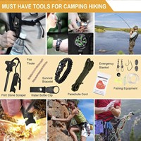 Équipement de camping en plein air PTGE, kit d'outils de survie multifonctionnel DIY, kit de premiers soins tactique d'urgence pour la survie sur le terrain
