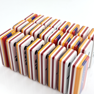 <span class=keywords><strong>Dominos</strong></span> en résine acrylique de qualité supérieure, double six, 28 pièces, avec drapeaux, jetons de <span class=keywords><strong>dominos</strong></span>, fabrication OEM pour jeux de table commerciaux et de divertissement - Product Image 4