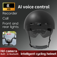 Con función AI ODM Usb recargable impermeable seguridad motocicleta casco Cámara bicicleta casco azul Toother casco inteligente