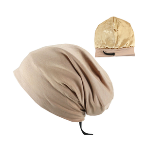 قبعة نوم من الحرير الساتان مبطنة قبعة نوم قبعة نوم قبعة كيمو ناعمة مذهلة قبعة نوم بألياف موديل كبيرة مع مخزون منخفض موك - Product Image 5