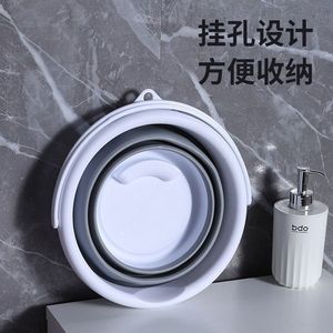 Cubo Plegable Portátil con Tapa de Silicona y Plástico, Multifuncional para Exteriores, Lavado de Autos, Pesca, Viajes y Uso Doméstico - Product Image 3