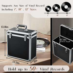 Estuche de Almacenamiento de Vinilos de Aluminio Premium con Capacidad para Más de 30 Álbumes LP, Caja Organizadora de Discos Resistente al Agua, Estuches de Exhibición - Product Image 6
