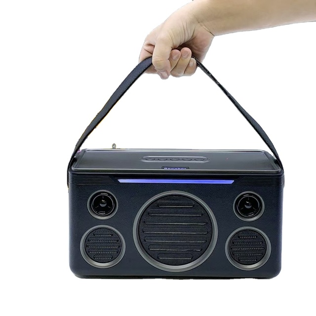 Portable Wireless Blue Tooth Speaker Rechargeable Player Type-C 40W Power Retro FM Radio Audio Outdoor AUX Speaker with Antenna
