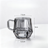 2026 JH 280ML Verre à eau et tasse à café hexagonale minimaliste avec poignée pour la maison