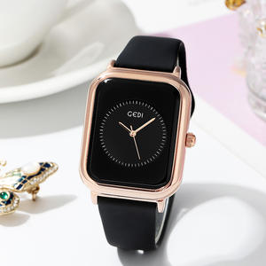 Reloj de Mujer Elegante, Estilo Estudiantil, Esfera Cuadrada Pequeña, Silicona, Resistente al Agua, Cuarzo - Product Image 3