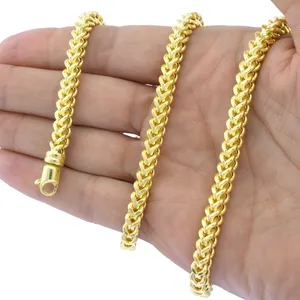 Custom 4MM Gold Franco Link Necklace Fine Jewelry Shine Brightly 10K 14K 18K Solid Gold Hip Hop Style Franco Chain