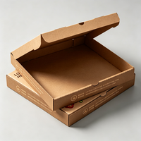Boîte à pizza en kraft uni en gros, emballage en carton ondulé robuste anti-écrasement, livraison en 72h