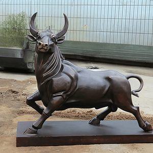 Бронзовая скульптура быка, статуя быка с поднятым рогом, скульптура борющегося быка, статуя быка с Уолл-стрит - Product Image 4
