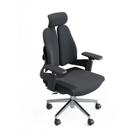 Chaise de bureau pivotante noire avec support lombaire, base chromée, accoudoirs 3D, pour dirigeant, fabriquée à Foshan