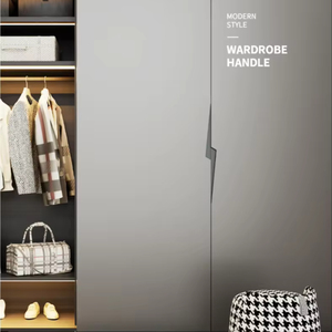 Poignées de meubles modernes grises de 300 mm pour tiroirs dissimulés, armoires de cuisine, commodes et portes à bordure affleurante - Product Image 4