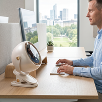 Nouveau ventilateur de bureau rechargeable à clip, 5 vitesses, silencieux, pour chambre et bureau