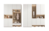 Meuble de rangement à chaussures moderne de luxe avec éclairage LED, 2 tiroirs, armoires basses pour l'entrée d'un appartement/villa/hôtel