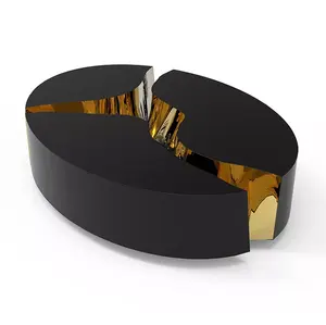 佛山工厂定制品牌设计豪华现代咖啡木制黑桌
