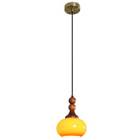 Mini lampe suspendue en verre noyer et kaki, style esthétique Song-dynasty, style mi-siècle, réglable, pour chambres B&B et tables de chevet