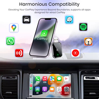 Dongle nirkabel 2 dalam 1 Apple CarPlay kotak AI Android Auto USB tpi-c berkabel ke adaptor nirkabel untuk adaptor