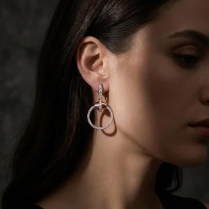 ต่างหูเพชรทรงหยดน้ำ Ananta Circle - ทอง 9k, 14k, 18k - Product Image 2