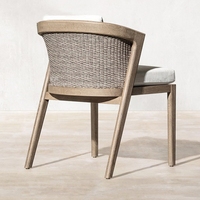 Fauteuil de salle à manger moderne de luxe en teck massif tressé, résistant aux intempéries et écologique, pour salon, villa, parc, patio, jardin