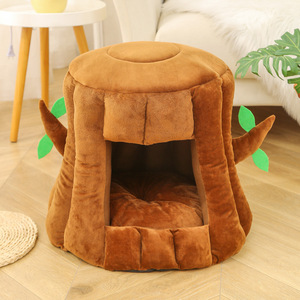 Oem Odm Honey Paws Nouveau style Lit-niche pour animaux <span class=keywords><strong>de</strong></span> compagnie en peluche unie, chaud et semi-fermé, type <span class=keywords><strong>maison</strong></span> populaire - Product Image 4