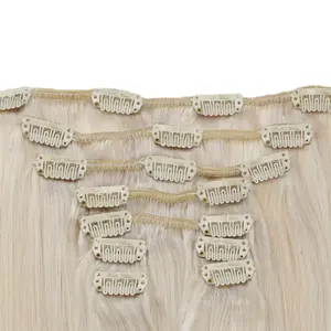 Highest 13A Grade Raw Seamless Double Drawn 200gram Clip in human Hair Extension clip-in wholesale
